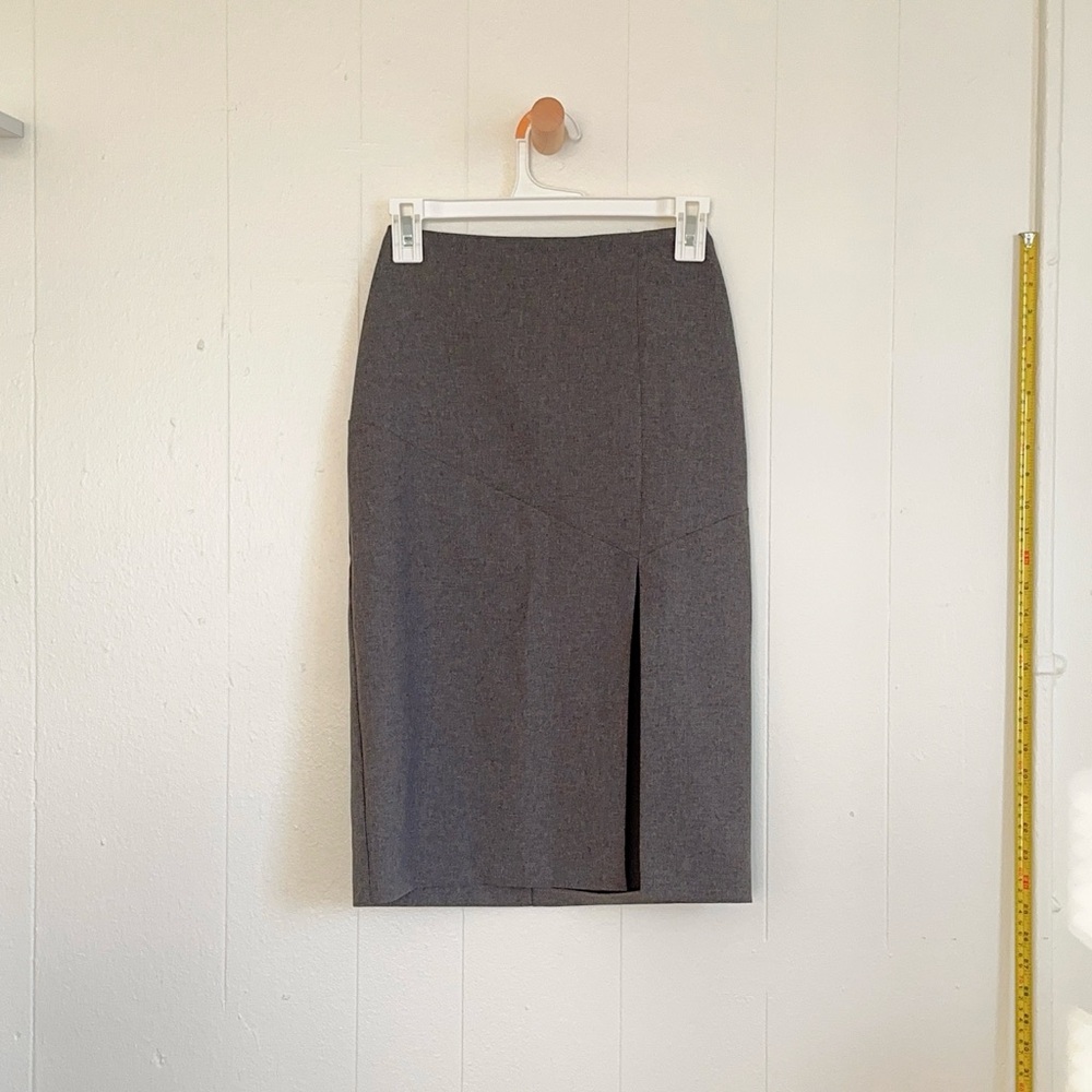 United Colors Of Benetton Charcoal Grey Pencil Skirt with Side Slit